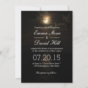 Moon over the Sea Wedding Invitation