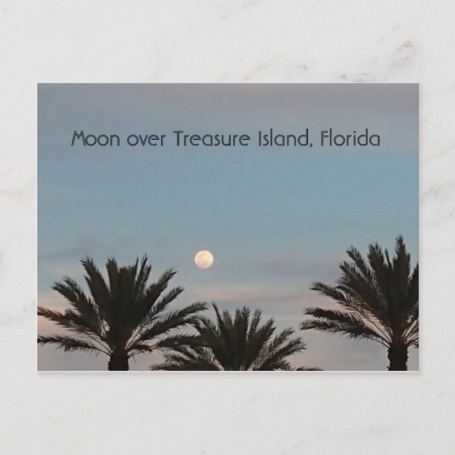 Moon over Treasure  Island Florida Postcard (Front)