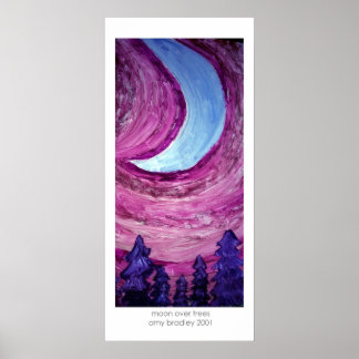 moon over trees poster