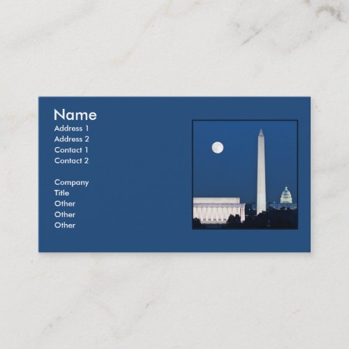 Moon over Washington DC Business Cards