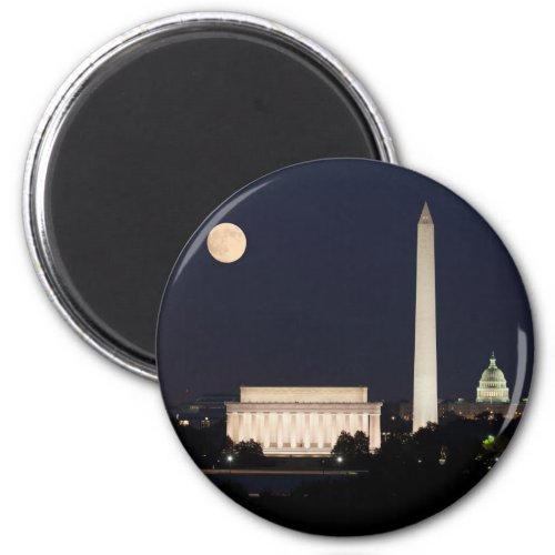Moon over Washington DC Magnet