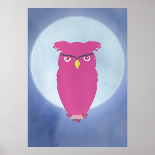 Moon Owl Poster