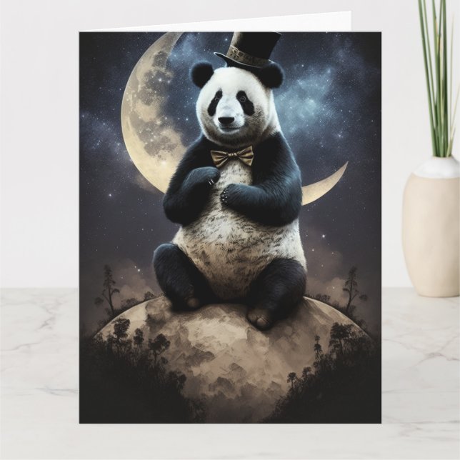 Moon Panda Bear Card (Front)