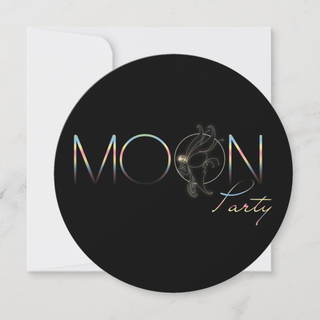 Moon Party - Invitation Card (Front)