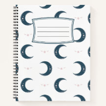 Moon Pattern Spiral Notebook 8.5x11