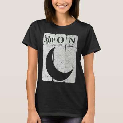 Moon Periodic Table Elements Moon Space Nerd Moon  T-Shirt