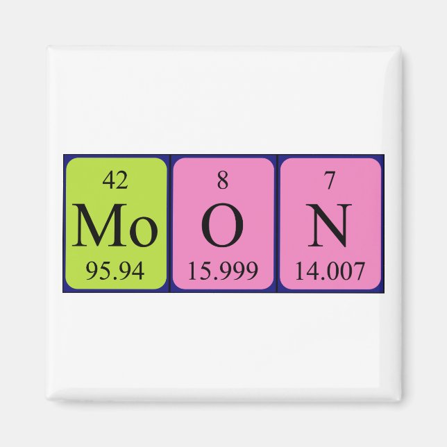 Moon periodic table name magnet (Front)