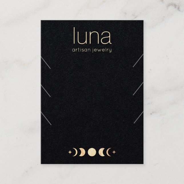 Moon Phase 3 Necklace Bracelet  Display Holder Business Card (Front)