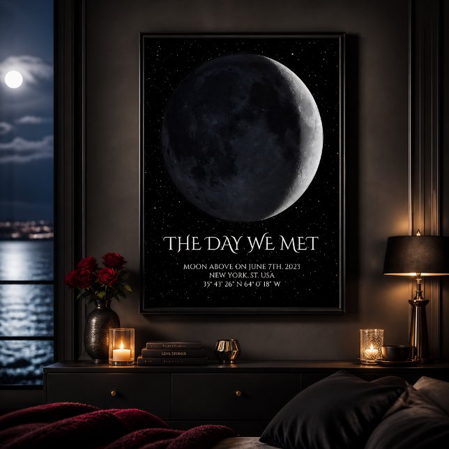 Moon Phase By Date Personalized Couples Poster (Creator Uploaded)