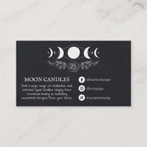 Moon Phase Candle Spell Business Card