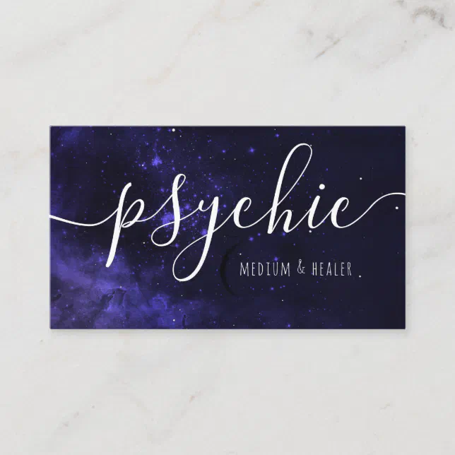 Moon Phase Celestial Sky Psychic Medium Healer Business Card | Zazzle