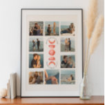 Moon Phase Engagement Photo Collage Poster<br><div class="desc">Celebrate your love story with this minimalist moon phase engagement photo collage poster. Featuring nine customizable photo slots surrounding a dreamy watercolor lunar phase design, it’s a perfect way to showcase your journey together. The central crescent-to-full moon motif reads "Love you to the moon and back"—a romantic celestial touch. Ideal...</div>