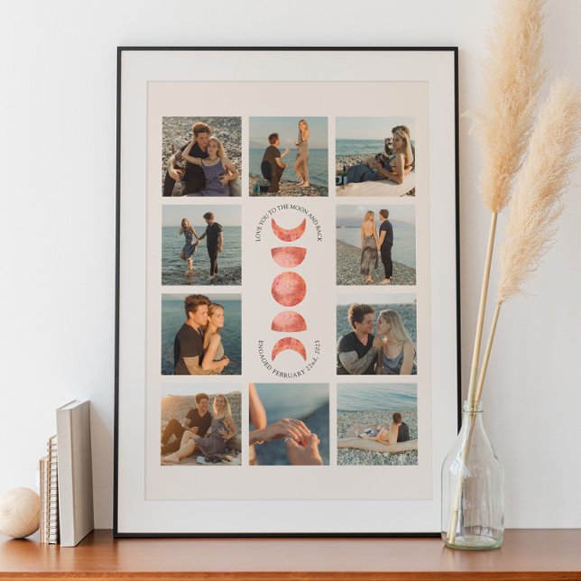 Moon Phase Engagement Photo Collage Poster (Creator Uploaded)