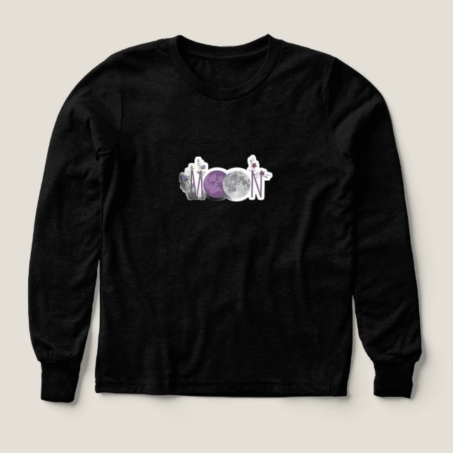 Moon Phase Floral Sweatshirt Tri-Blend Shirts (Design Front)