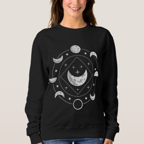 Moon Phase Full Moon Luna Cycle Lunar Apparent Wom Sweatshirt