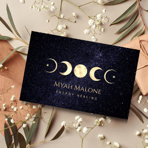 Moon Phase Galaxy Yoga Energy Healer  Business Card