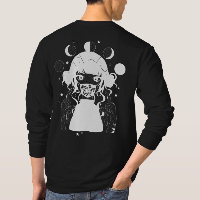 MOON PHASE GANG Dark Long Sleeve T-Shirt (Back)