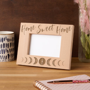 Moon phase home sweet home family  engraved frames