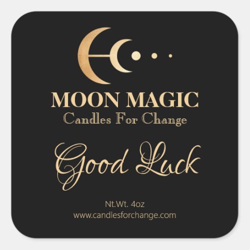 Moon Phase Intention Soy Candles Square Sticker