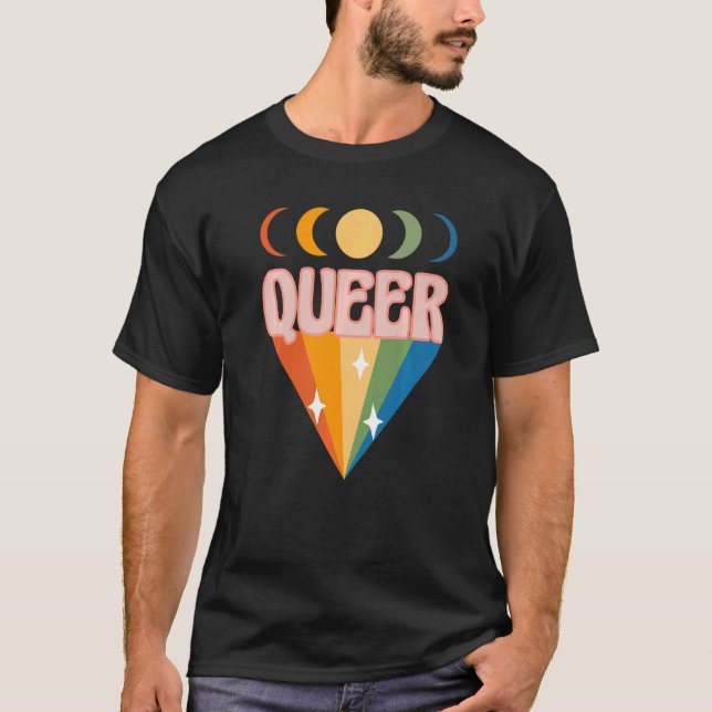 Moon Phase Lgbt Gay Pride Queer   T-Shirt (Front)