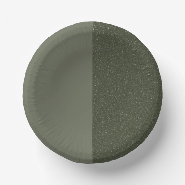 Moon Phase Moss Green Paper Plate – Customizable Paper Bowls (Front)