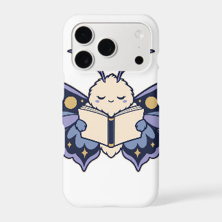Moon Phase Moth Reading Book Phone Case