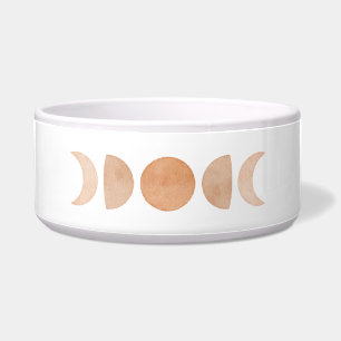 Moon Phase Pet Water Bowl Pink & White