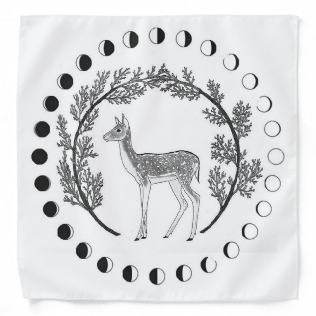 Moon Phase Tarot Cloth Bandana (Front)