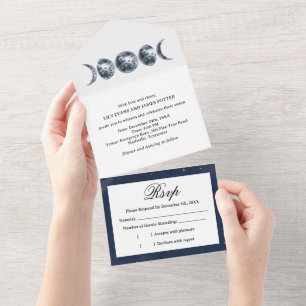 Moon Phases All In One Wedding Invitation