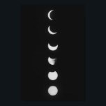 Moon Phases And Eclipse in Black and White Photo Poster<br><div class="desc">A black and white design of the moon phases during an eclipse.</div>