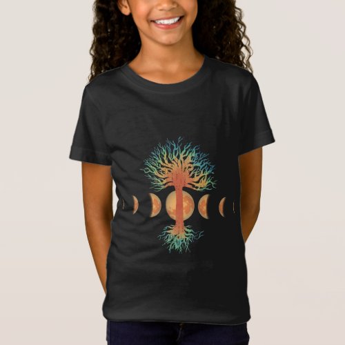 Moon phases astronomy tree of life T_Shirt