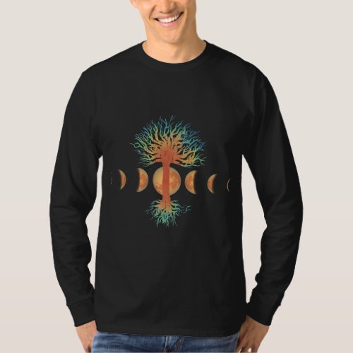 Moon phases astronomy tree of life T_Shirt