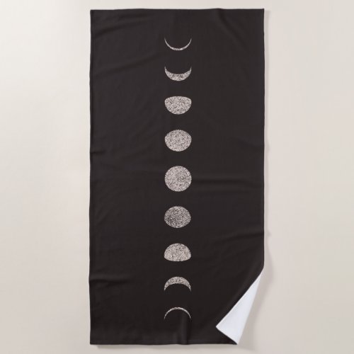 Moon phases beach towel
