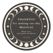 Moon Phases boho celestial Wedding favor thankyou