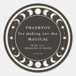 Moon Phases boho celestial Wedding favor thankyou Classic Round Sticker