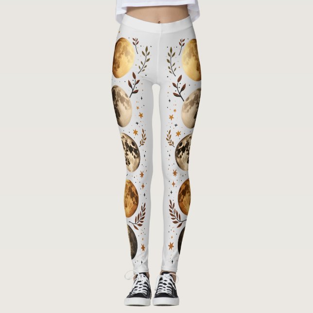 Moon Phases Botanical Leggings (Front)