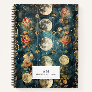 Moon phases calendar notebook