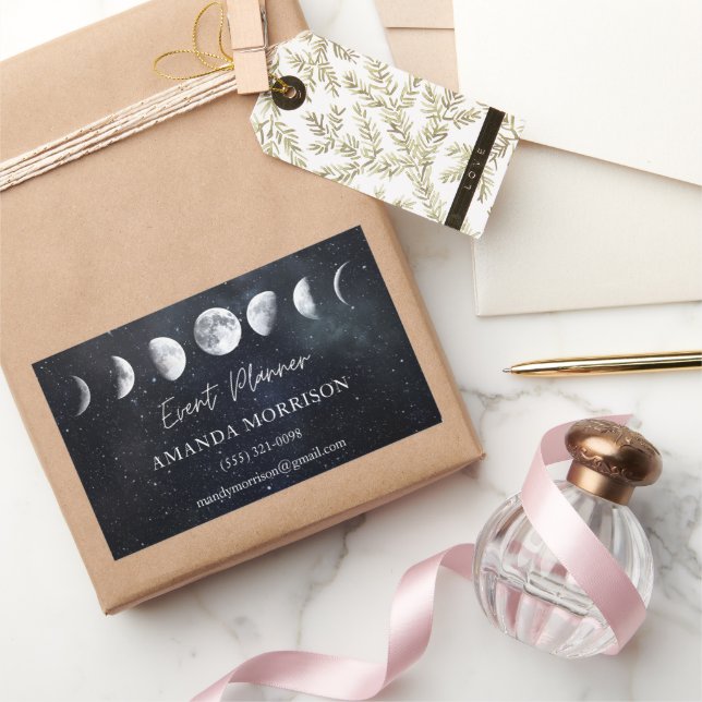 Moon Phases Celestial Event Planner Rectangular Sticker (Gifting)