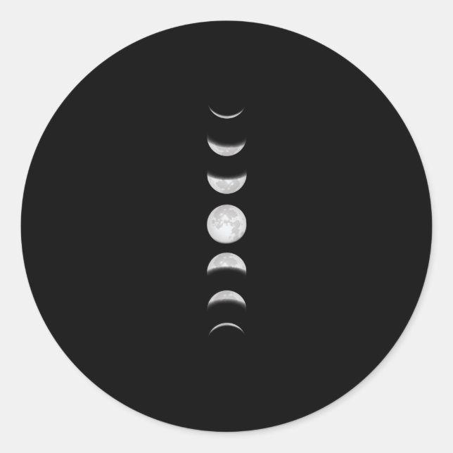 Moon Phases Classic Round Sticker (Front)