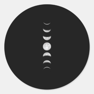 Moon Phases Classic Round Sticker