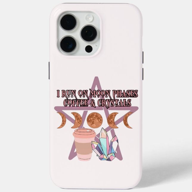Moon Phases, Coffee, and Crystals Case-Mate iPhone Case (Back)