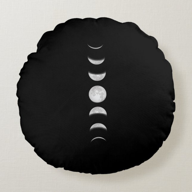 Moon Phases Cool Astronomy Round Pillow (Front)