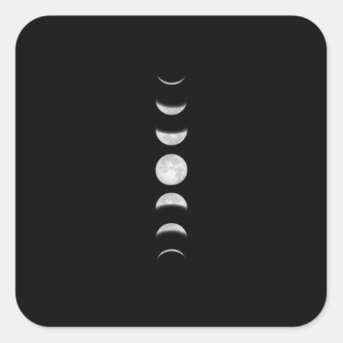 Moon Phases Cool Astronomy Square Sticker