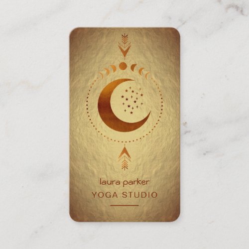 Moon Phases Crescent Mystic Holistic Tarot Gold Business Card