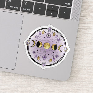 Moon Phases Crystals Sticker Witchy Celestial