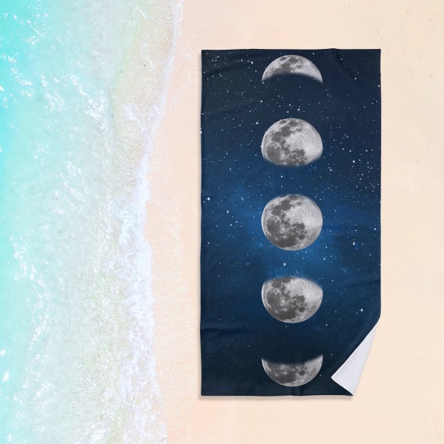 Moon Phases Galaxy Stars Beach Towel (Moon Phases Galaxy Stars Beach Towel
)