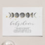 Moon Phases Gold Stars Baby Shower Invitation