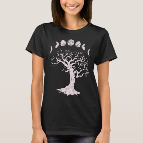 Moon Phases Gothic Tree T_Shirt