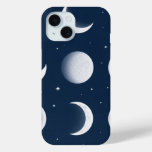 Moon Phases Grid Celestial Pattern Design iPhone 15 Case