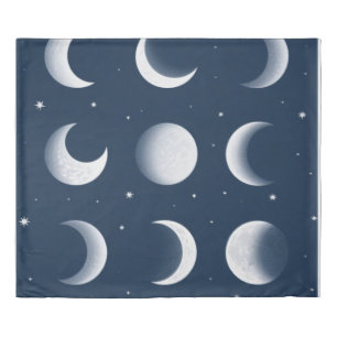 Moon Phases Grid Celestial Pattern Design Duvet Cover